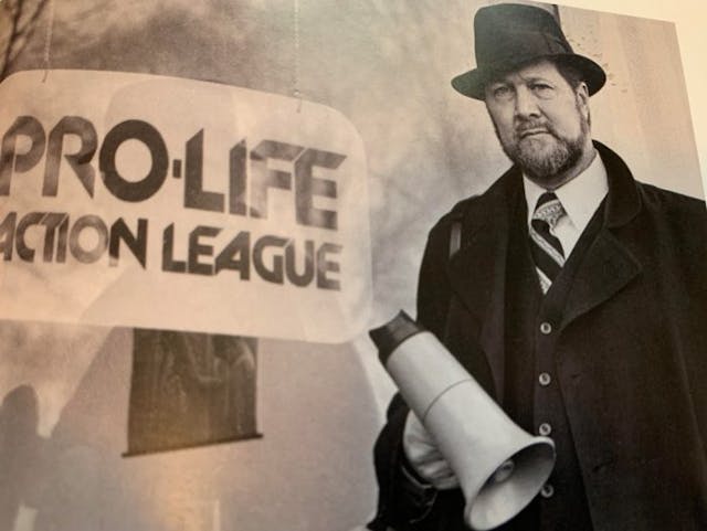 Joe Scheidler, founder of Prolife Action League – 1983 (Credit to book Racketeer for Life ) Image: Joe Scheidler founder of Prolife Action League 1983 (Credit to book Racketeer for Life )