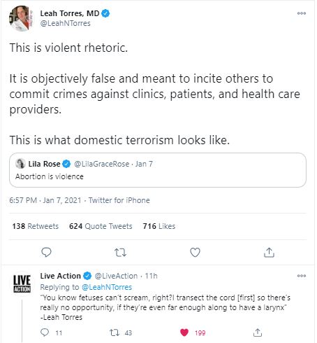 Abortionist accuses Live Action founder Lila Rose of ‘terrorism’ for tweeting, ‘Abortion is violence’ image