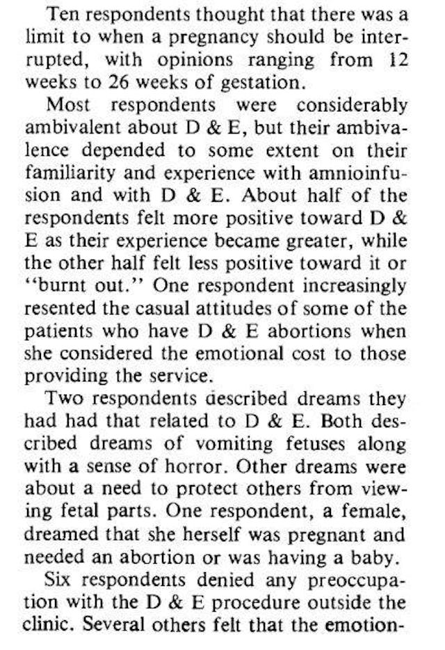 Warren Hern Study, staff reactions to D&E Image of Hern Study