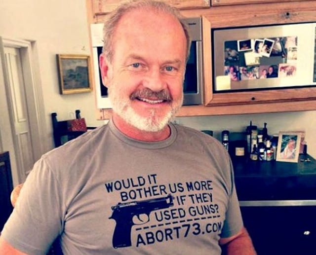 Kelsey Grammar wears pro-life t-shirt (photo via LifeNews/Instagram) kelsey grammer pro-life shirt