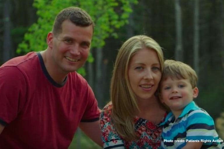 J.J. Hanson, who rejected assisted suicide, with his family