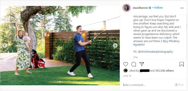 Actor David Henrie and wife welcome rainbow baby on Christmas after four miscarriages image