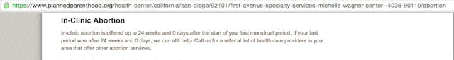 Abortions at 24 weeks, 0 days at the San Diego, California, Planned Parenthood Abortions at 24 weeks, 0 days at the San Diego, California, Planned Parenthood