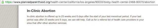 Abortions at 23 weeks, 6 days at the Los Angeles, California, Planned Parenthood Abortions at 23 weeks, 6 days at the Los Angeles, California, Planned Parenthood