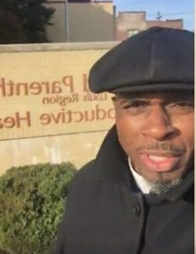 Bishop Vincent Matthews prays outside Planned Parenthood Bishops and pastors gather at Missouri Planned Parenthood to condemn Black genocide image