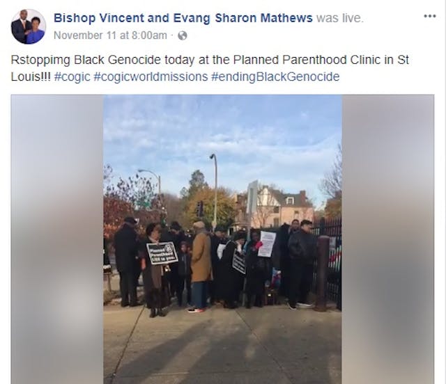 COGIC Bishops pray outside Planned Parenthood Bishops and pastors gather at Missouri Planned Parenthood to condemn Black genocide image