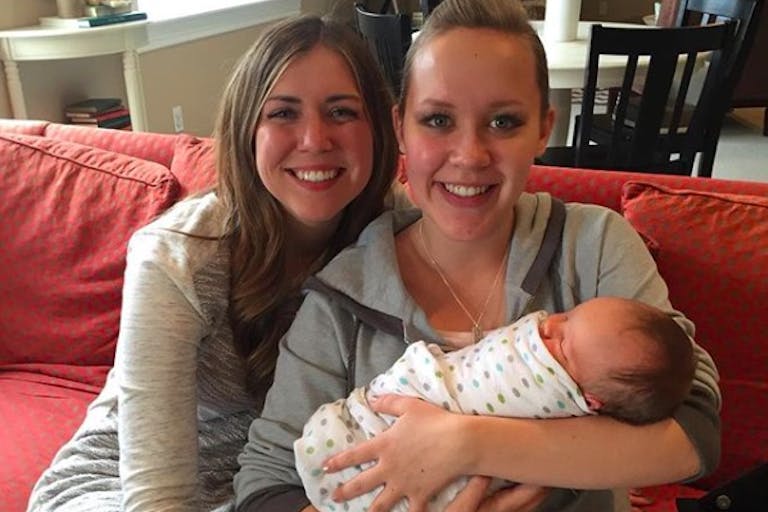 Hannah with Baby Tagg and Emily (Photo credit: Hannah Mongie's Instagram)