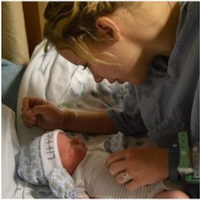 Hannah gazes at Baby Tagg shortly after his birth. (Photo credit: Hannah Mongie’s Instagram) Hannah gazes at Baby Tagg shortly after his birth. (Photo credit: Hannah Mongie's Instagram)