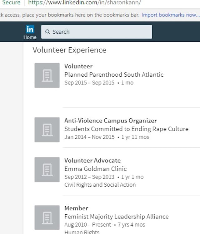Sharon Kann volunterred at Planned Parenthood abortion clinic (image: LinkedIn) New York Times writer calls for Facebook to censor pro-life message image