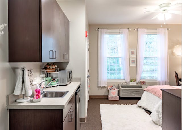 Each room features a kitchenette.