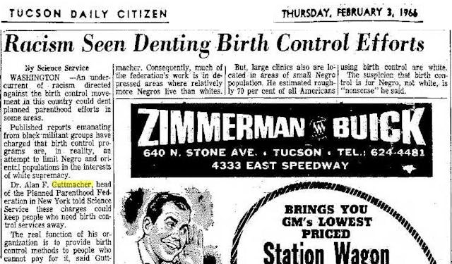 Racism seen as denting Birth Control 1966 Racism seen as denting Birth Control 1966