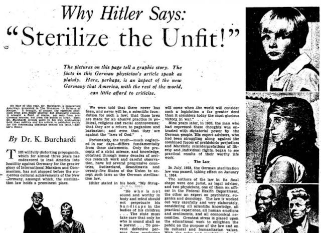 Eugenics article from LA Times Magazine: Why Hitler Says Sterilize the Unfit LA Times Image: Eugenics article from LA Times Magazine: Why Hitler Says Sterilize the Unfir LA Times