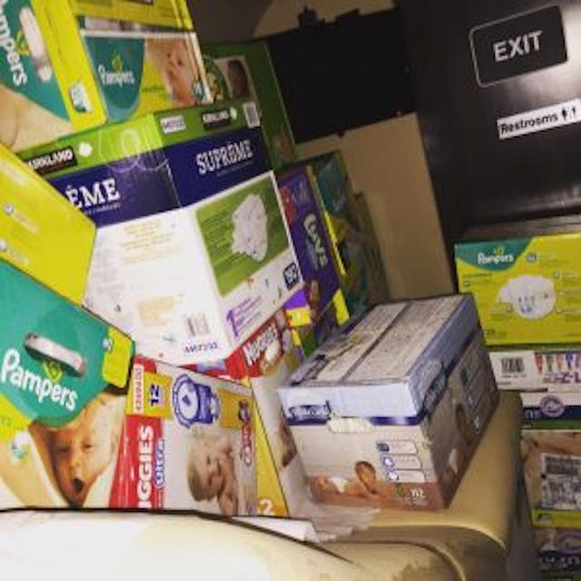Diapers going to Harvey victims (image credit: Houston Pregnancy Help Center)