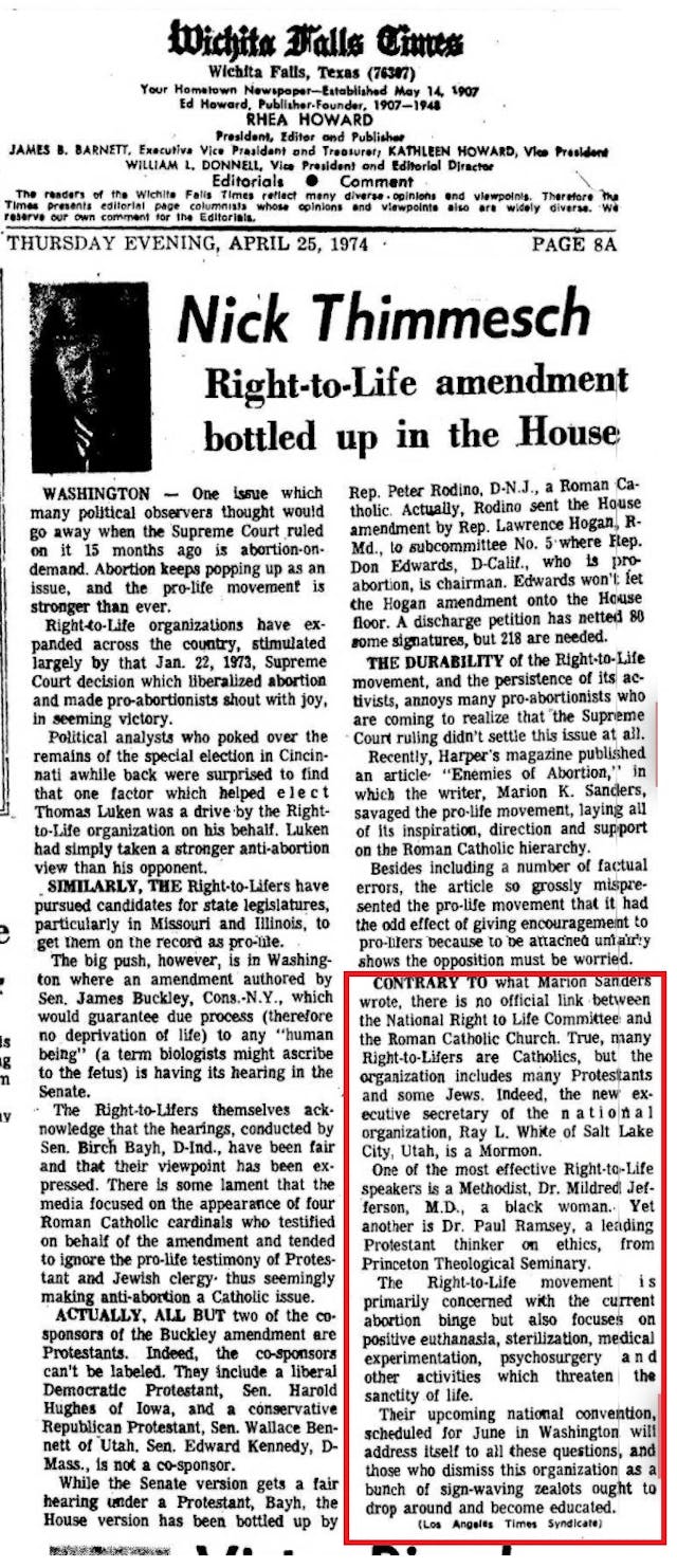 Nick Thimmesch 1974 pro-life history includes Catholic, Protestant and Jew Mildred Jefferson Image: Nick Thimmesch 1974 pro-life history includes Catholic, Protestant and Jew Mildred Jefferson