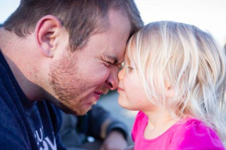 Lairs Johnston with his foster daughter