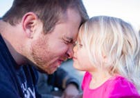 Lairs Johnston with his foster daughter
