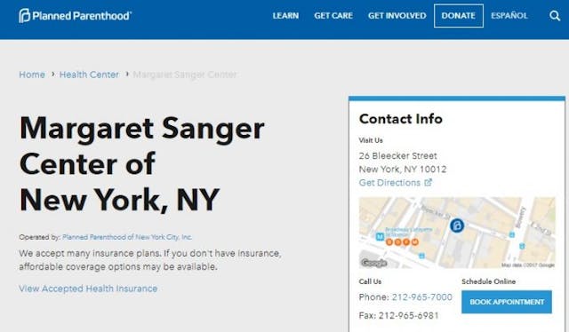 Planned Parenthood’s Margaret Sanger Center in NYC Planned Parenthood not serious about disavowing racist history image