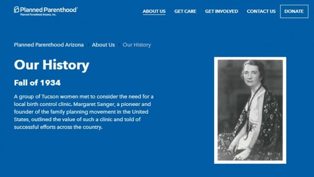 Planned Parenthood Arizona Praises Margaret Sanger Planned Parenthood not serious about disavowing racist history image