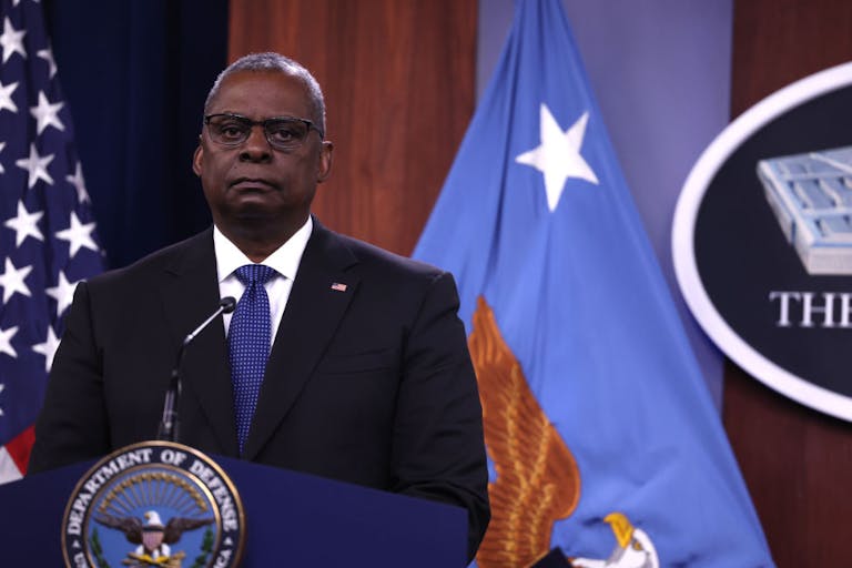 DOD Secretary Austin And Chairman Of The Joint Chiefs Milley Hold Press Conference