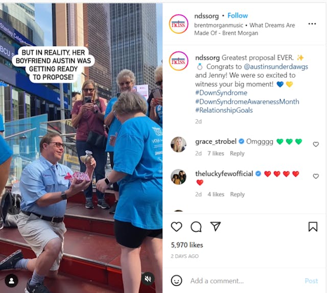 Couple with Down syndrome gets engaged in Times Square proposal image