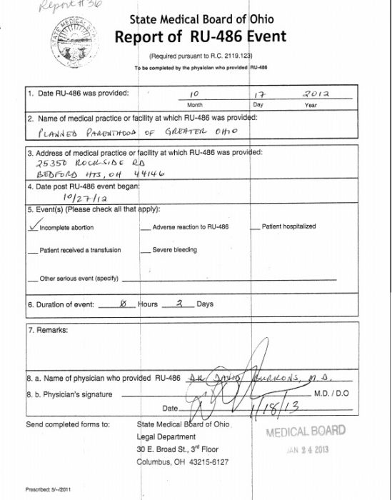 RU-486 event under David Burkons at Planned Parenthood