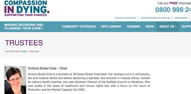 Screenshot, Compassion in Dying (UK)