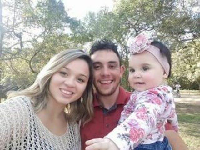 The couple and their daughter via Facebook