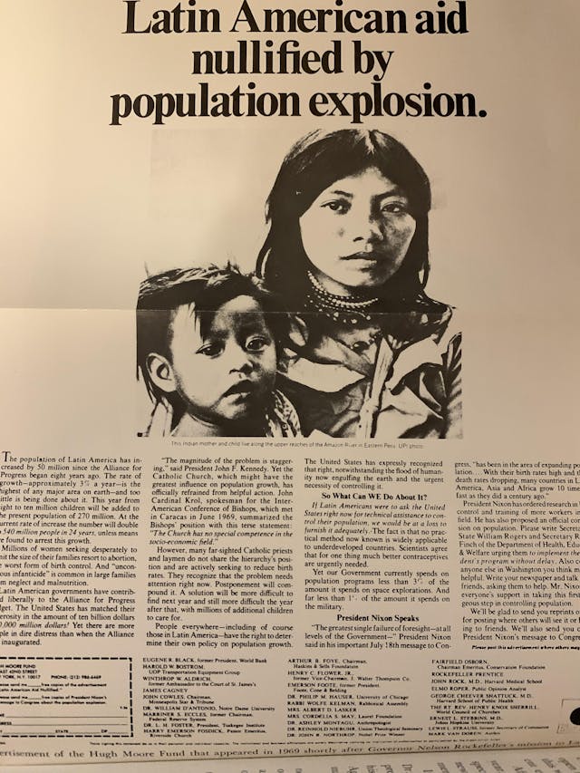 Hugh Moore Fund 1969 ad signed by Cordilia Scaife May against Latin immigration Image: Hugh Moore Fund 1969 ad signed by Cordilia Scaife May against Lating immigration
