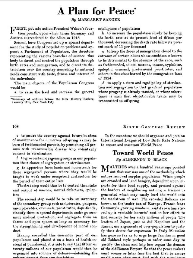 Plan for Peace by Margaret Sanger Image: Plan for Peace by Margaret Sanger