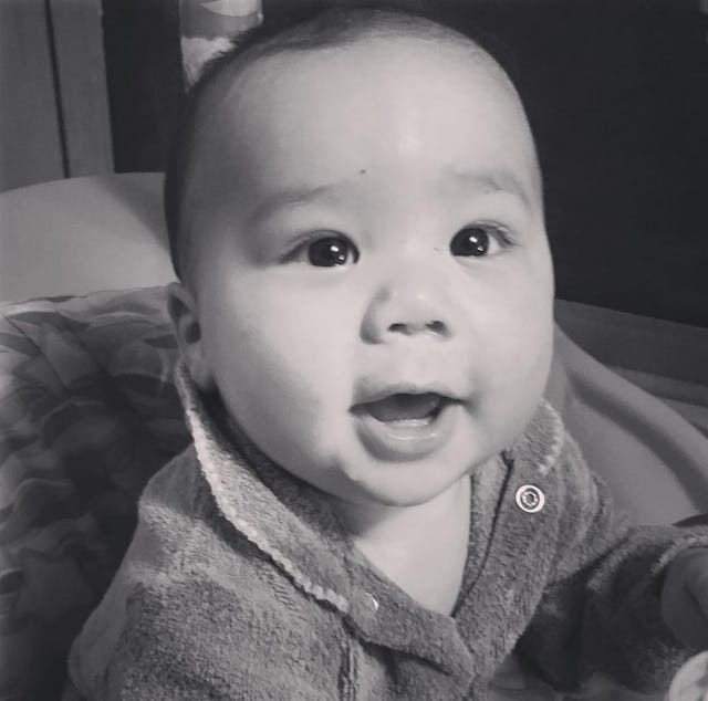 The newest Bohlender, Scout, biological brother to the two sets of twins. scout