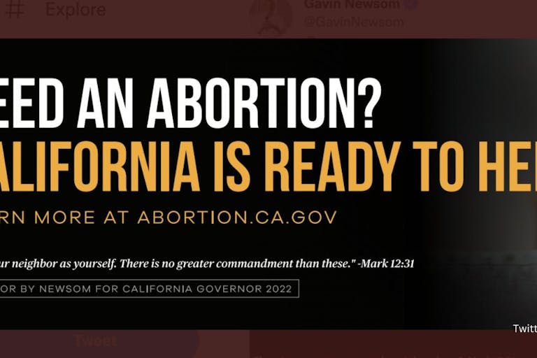 California, Newsom, abortion billboard