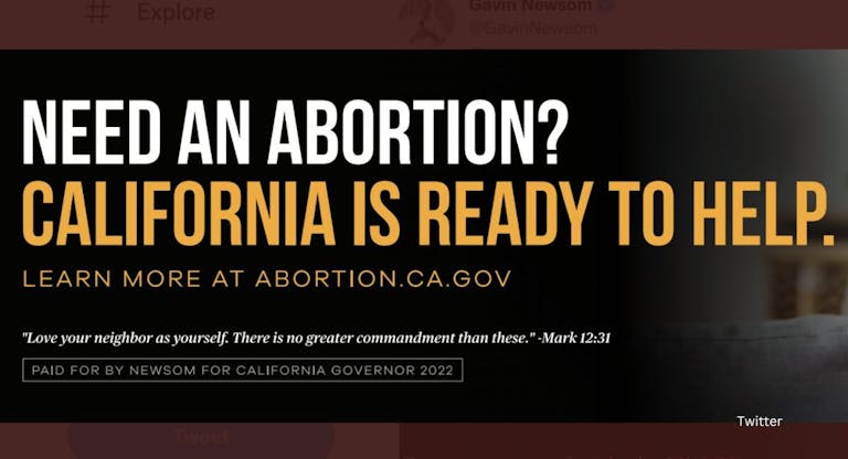 California, Newsom, abortion billboard