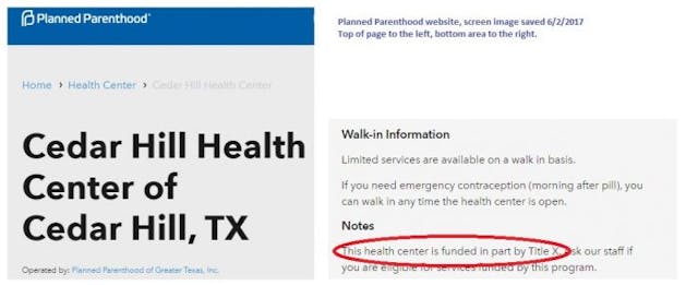 PP Center funded by Title X tax money (Cedar Hill, TX) The Fungibility Factor: Yes, your tax dollars fund abortions at Planned Parenthood image