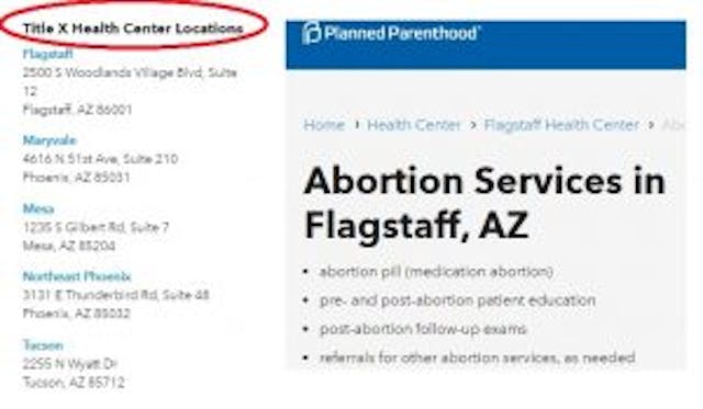 Flagstaff AZ PP TitleX The Fungibility Factor: Yes, your tax dollars fund abortions at Planned Parenthood image
