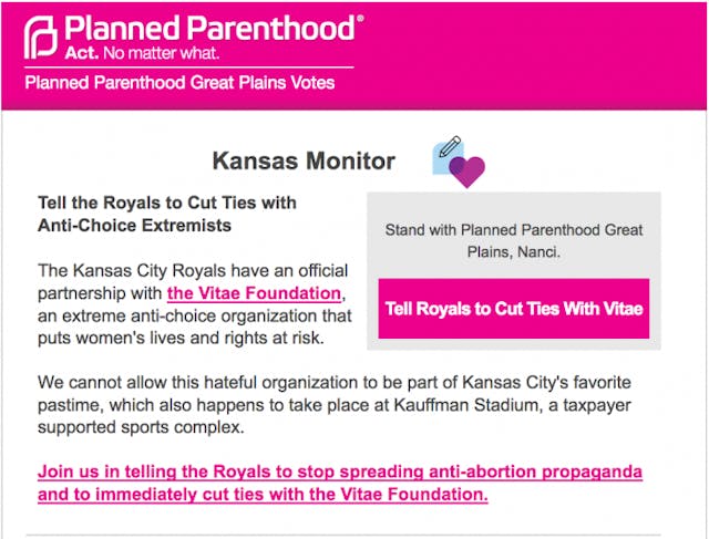 Planned Parenthood demands that Kansas City Royals break pro-life advertising deal image