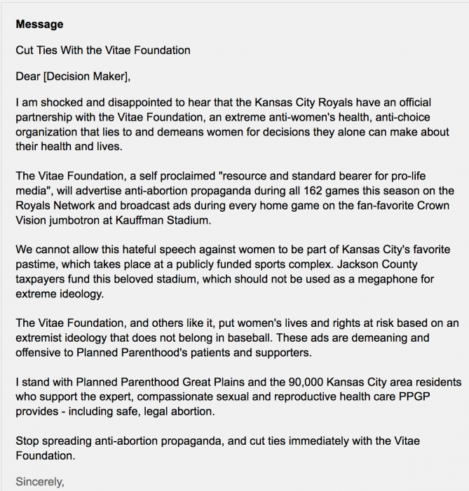Planned Parenthood demands that Kansas City Royals break pro-life advertising deal image