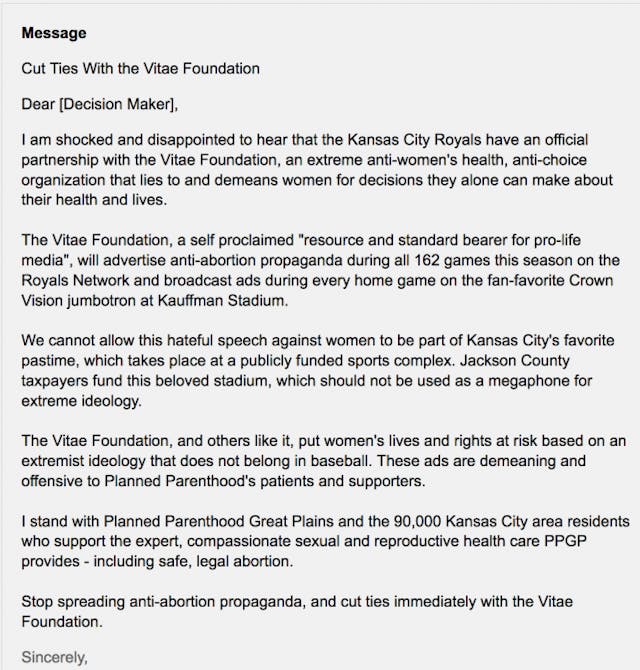 Planned Parenthood demands that Kansas City Royals break pro-life advertising deal image