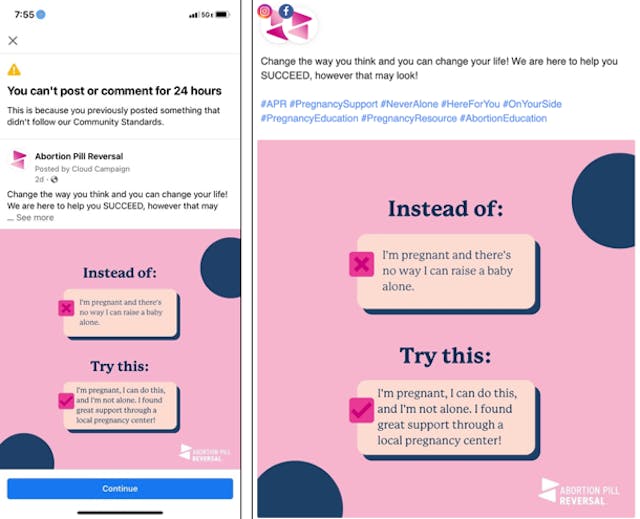 Facebook shuts down abortion pill reversal info page, restores days later image