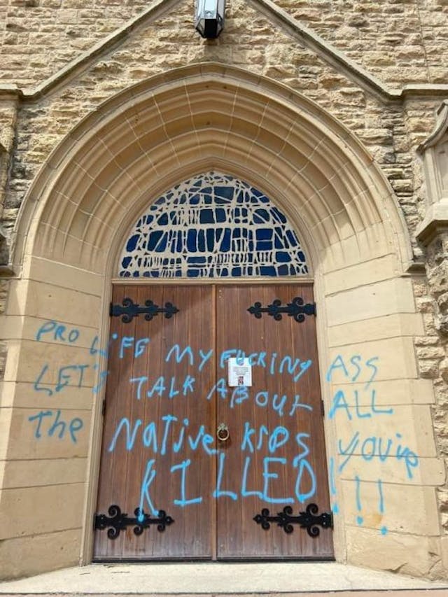 St. Bernard Catholic Church in Madison vandalized Image: St. Bernard Catholic Church in Madison vandalized