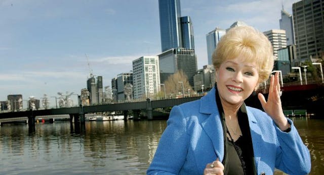(AUSTRALIA OUT) American actress Debbie Reynolds in Melbourne on Wednesday 26 July. She is here to promote her new all singing, all dancing show. 26 July 2006. THE AGE NEWS Picture by JOHN WOUDSTRA. (Photo by Fairfax Media via Getty Images/Fairfax Media via Getty Images via Getty Images) (AUSTRALIA OUT) American actress Debbie Reynolds in Melbourne on Wednesday 26 July. She is here to promote her new all singing, all dancing show. 26 July 2006. THE AGE NEWS Picture by JOHN WOUDSTRA. (Photo by Fairfax Media via Getty Images/Fairfax Media via Getty Images via Getty Images)