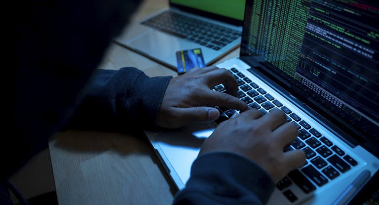 Hacker attacking internet
