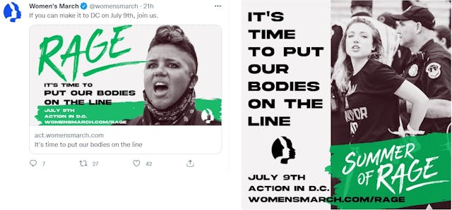 Image: Women's March SUMMER OF RAGE July 9 in DC put bodies on the line