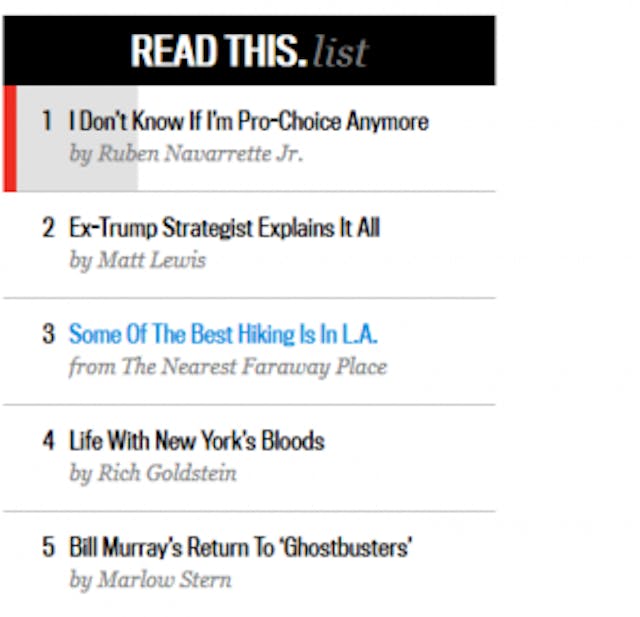 Screenshot of The Daily Beast website on Monday night.