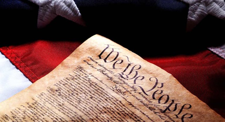 US Constitution and Flag