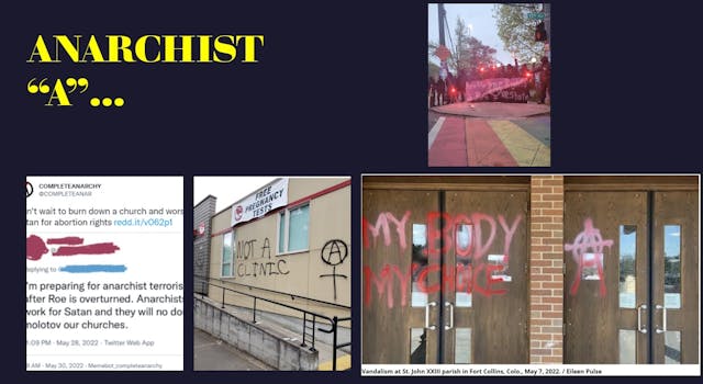 Image: Anarchist A Circled Symbol tagged on prolife buildings and churches