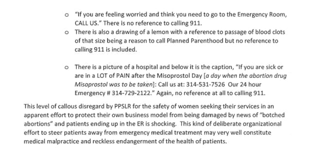 Screenshot. Missouri Senate Review of RHS Planned Parenthood.