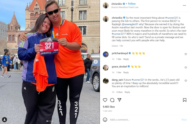 Marathon runner is first athlete with Down syndrome to get an official sponsorship image