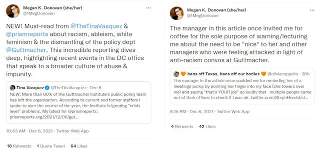 Former Guttmacher Institute staffer described Prism story as one of racism, ableism, and white feminism (Image: Twitter) Image: Former Guttmacher Institute staffer described Prism story as one of racism, ableism, and white feminism (Image: Twitter)