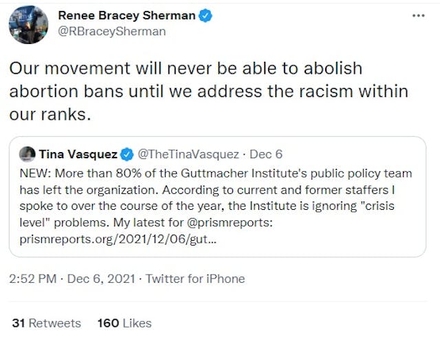 Image: Renee Bracey Sherman on Guttmacher and racism (Image: Twitter)