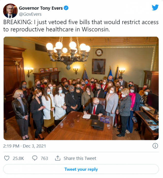 Wisconsin Governor Tony Evers vetoes five pro-life bills, including one protecting abortion survivors image